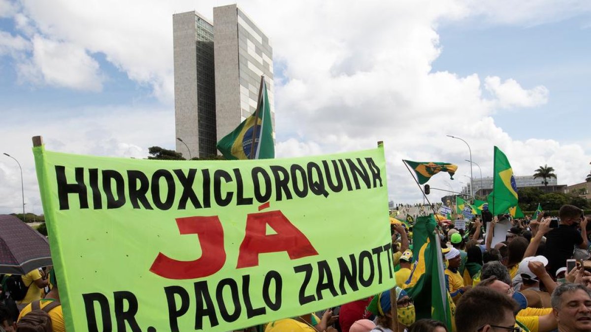 Manifestación ayer en Brasilia de apoyo al presidente Bolsonaro.