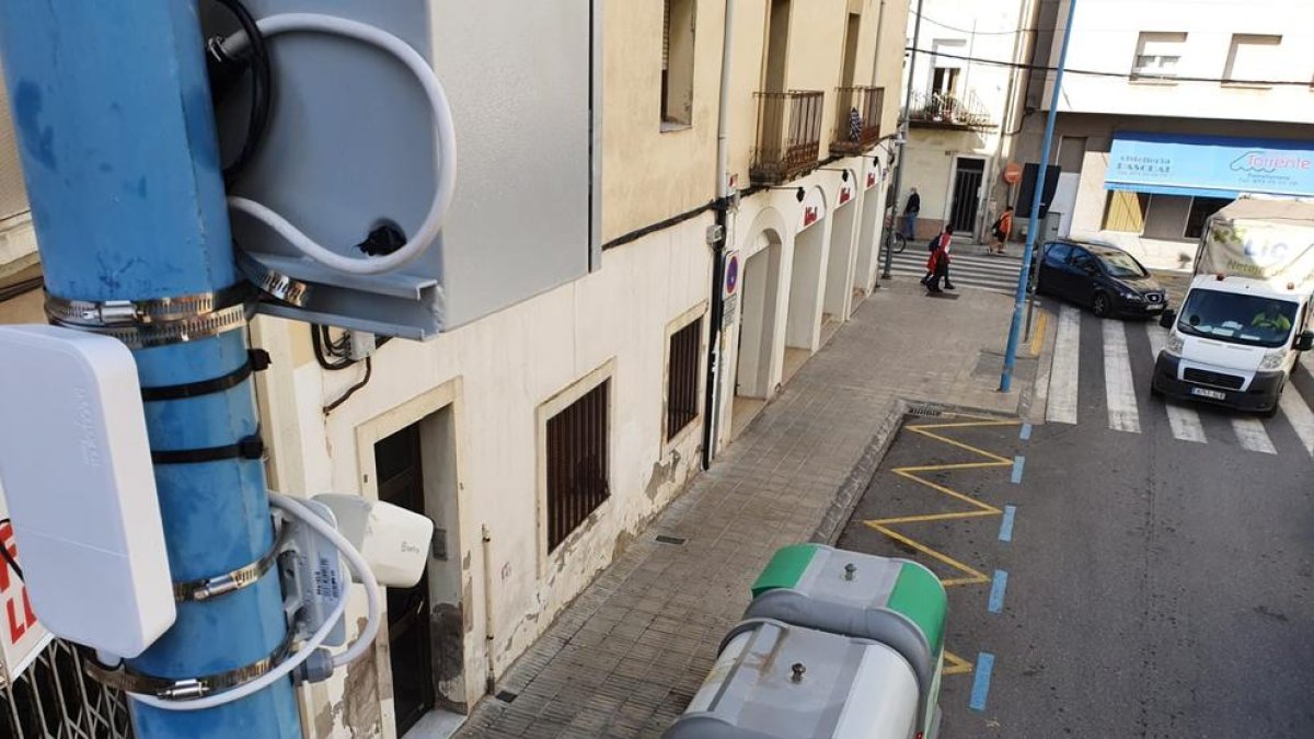 La cámara de vigilancia de la calle Arbeca de Mollerussa. 