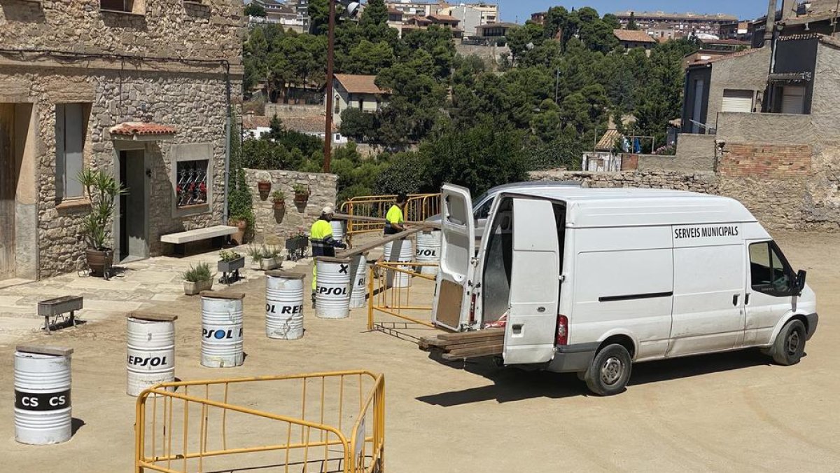 Preparatius a Cal Racó de les iniciatives de les entitats.