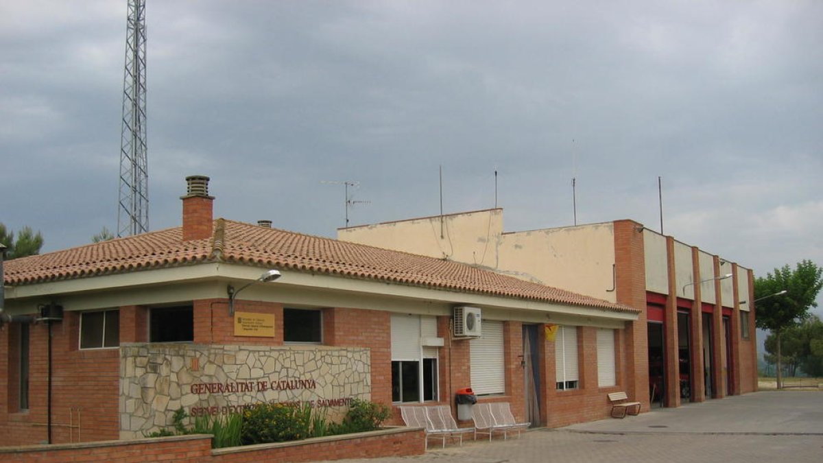 Vista de l’actual del parc de bombers de Balaguer.