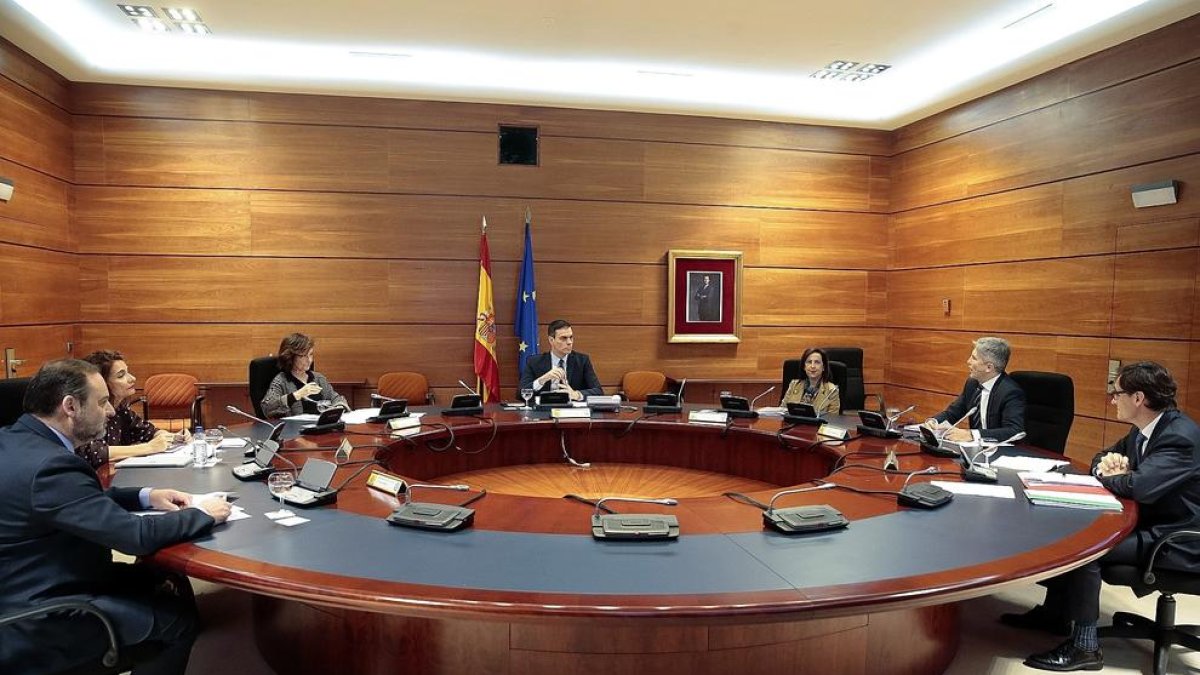 La reunión del consejo de ministros este martes.