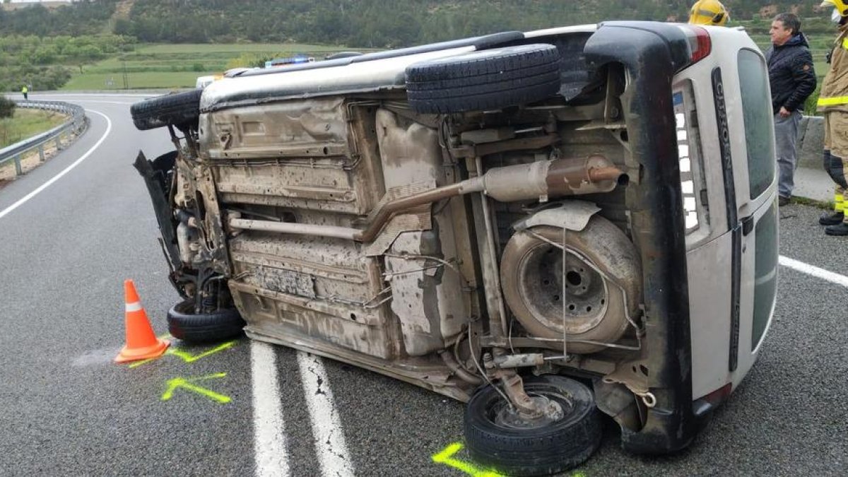 Imagen del vehículo que conducía el vecino de L’Albagés fallecido en el siniestro.