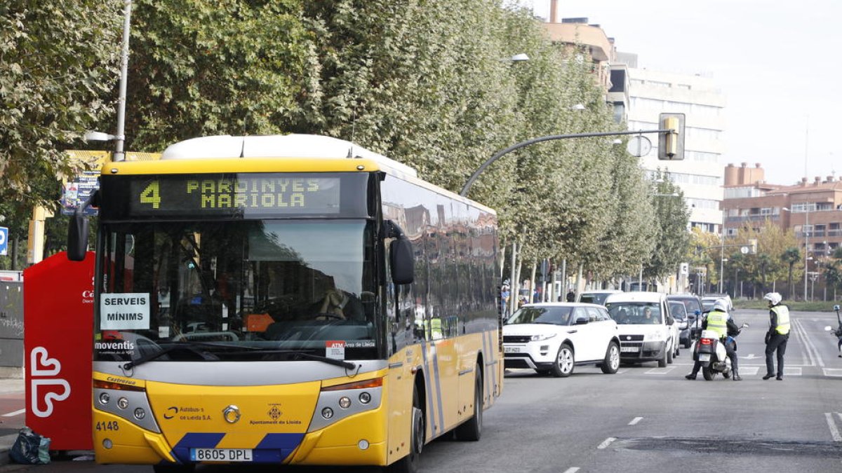 Els autobusos de Lleida van oferir ahir serveis mínims.