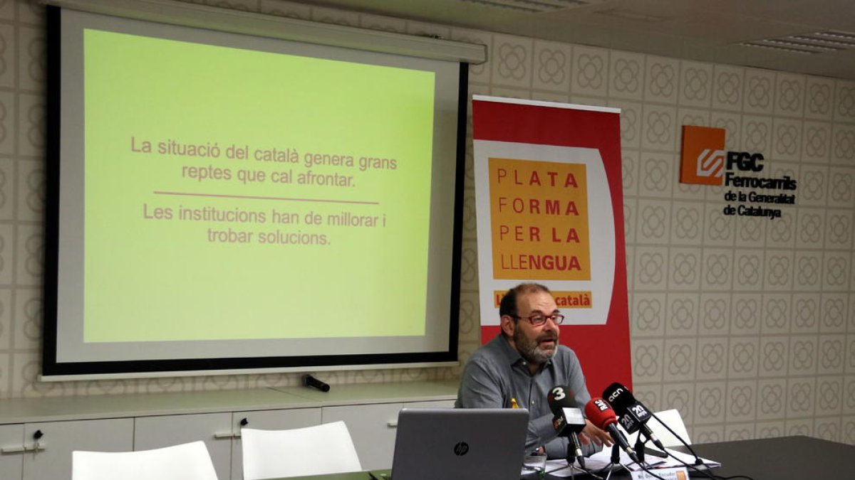 Un momento de la presentación del InformeCAT, ayer en Barcelona. 