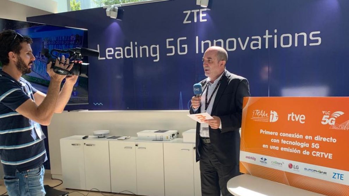 Momento de la conexión en directo con tecnología 5G.