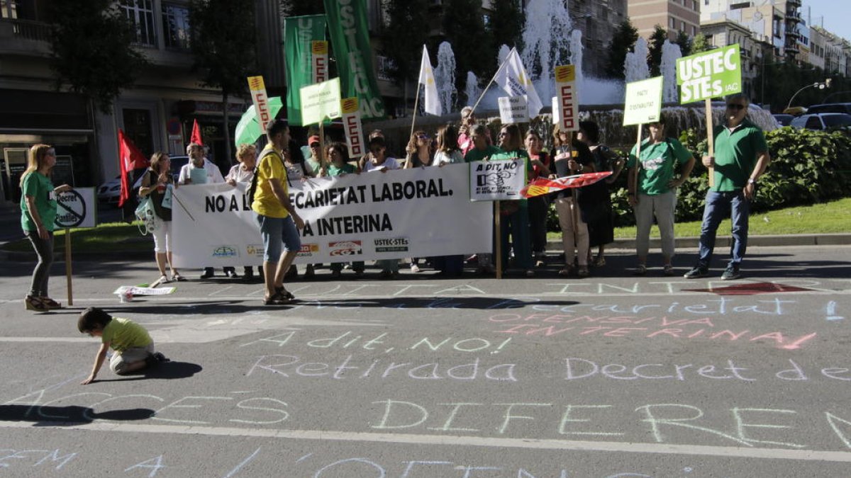 Imagen de archivo de una manifestación contra la interinidad.