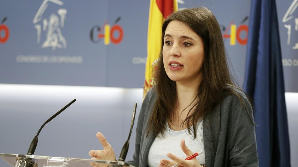 La portaveu parlamentària de Podemos, Irene Montero.