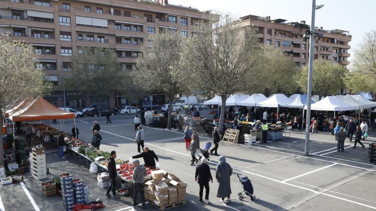 Mercat de fruites i verdures a Lleida el passat dissabte.