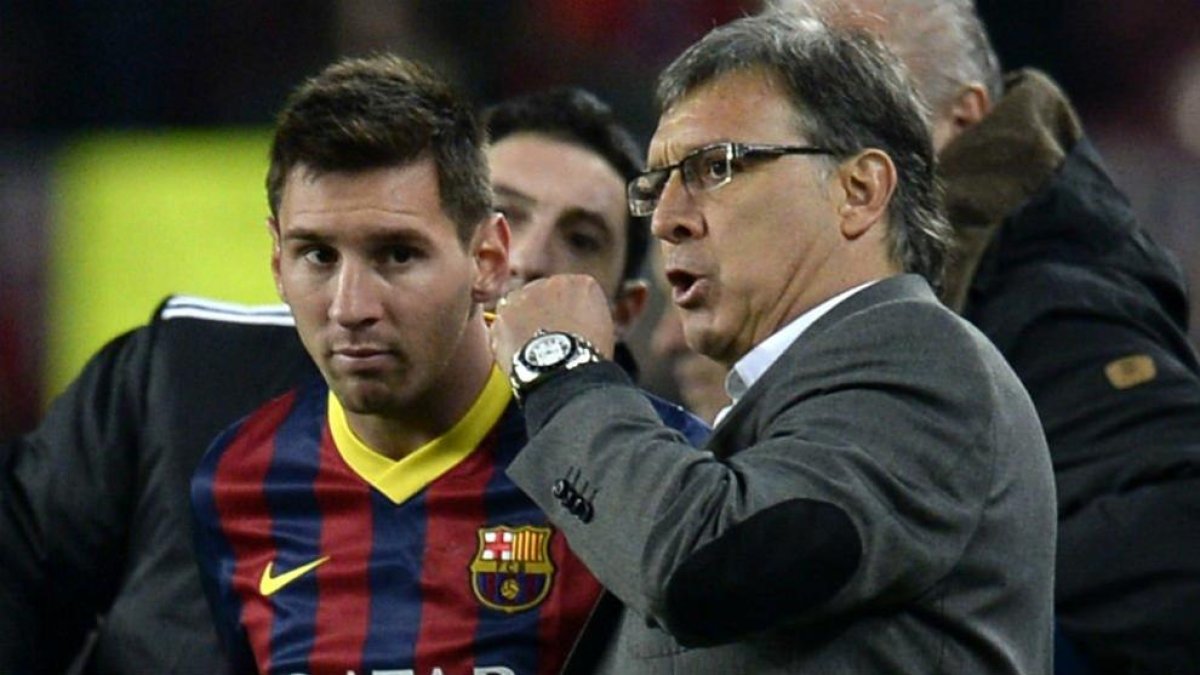Tata Martino, con Messi.