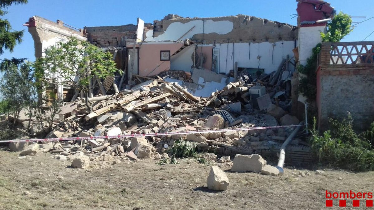 Estado en el que quedó la vivienda tras desplomarse. 