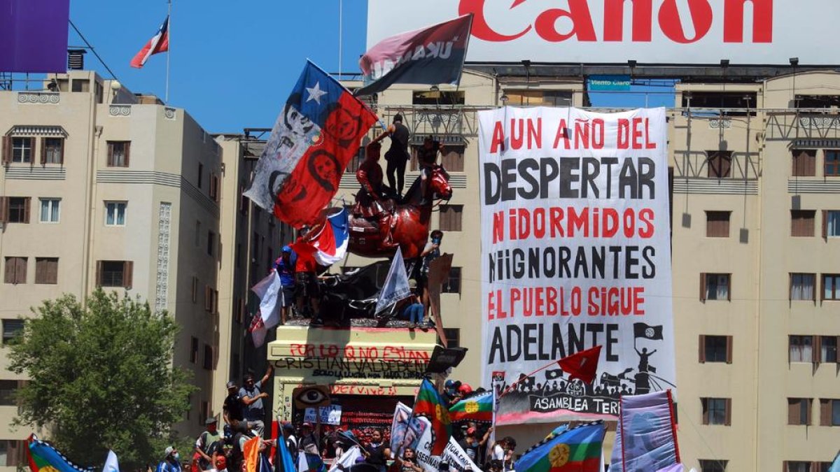 Protestas para conmemorar el año del inicio de las manifestaciones.