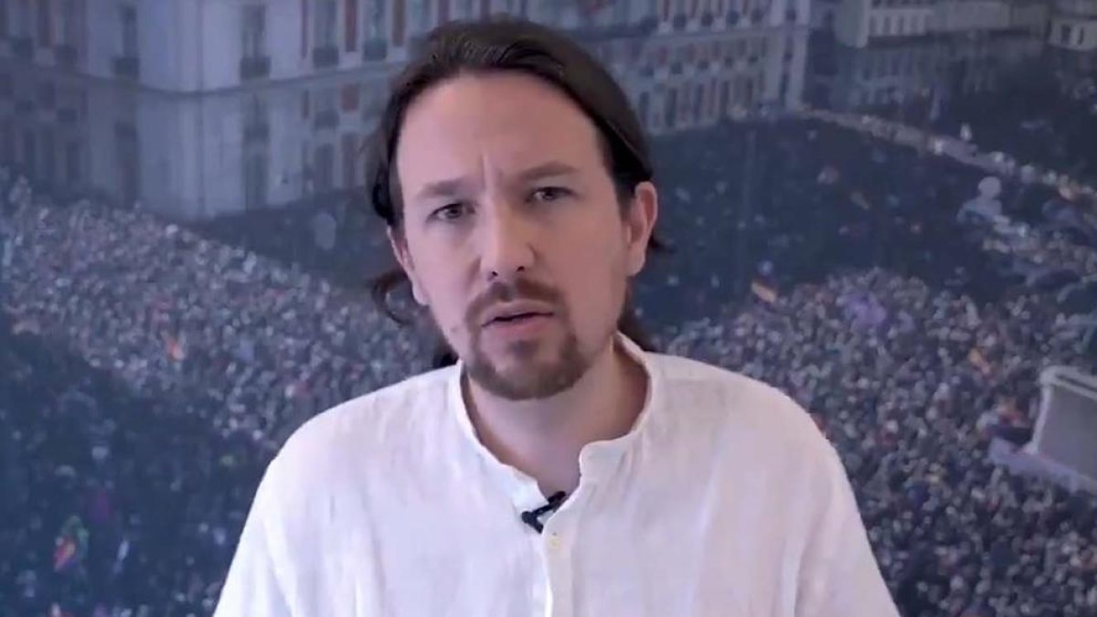 El líder de Podemos, Pablo Iglesias, en el vídeo publicado ayer en su Twitter.