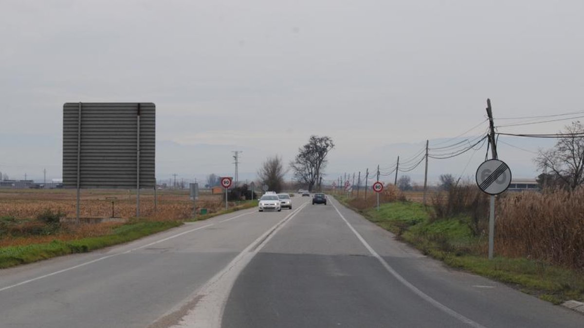 La carretera de Mollerussa a Linyola.