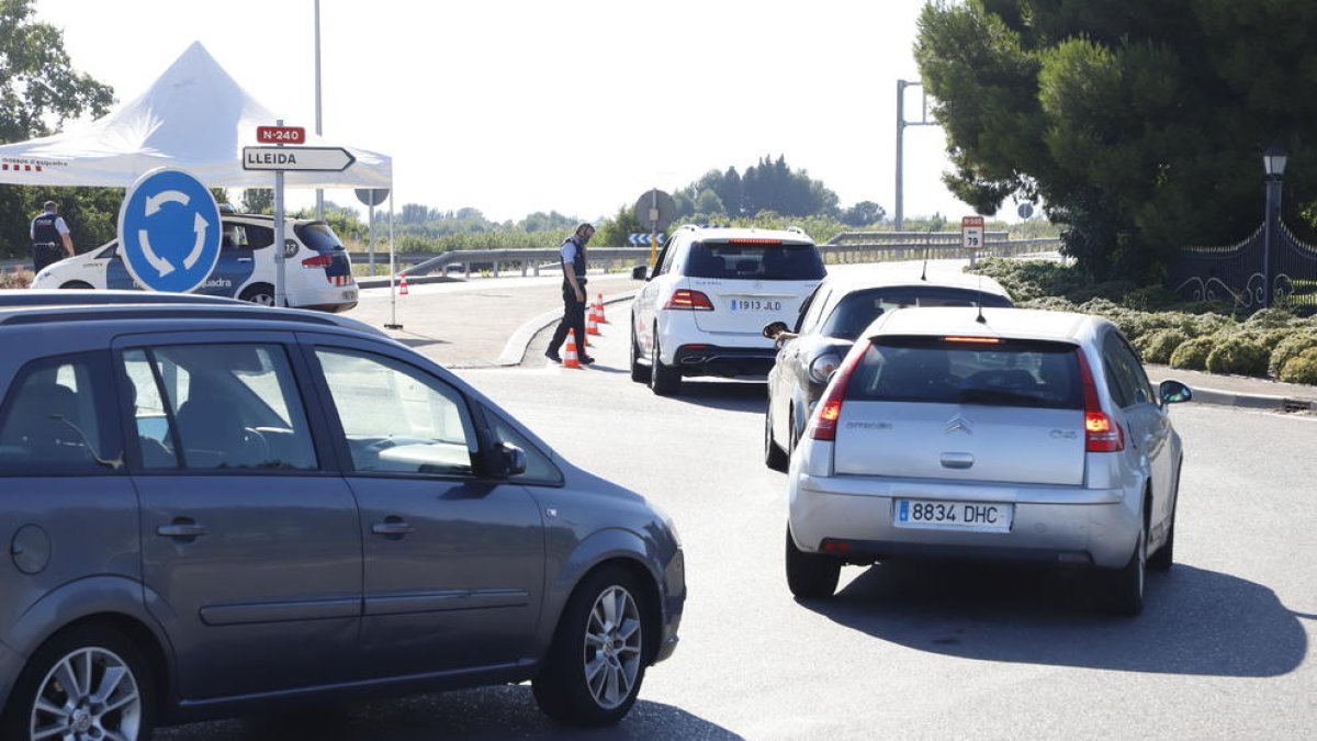 Control de los Mossos este julio en la N-240. El pasado viernes apenas hubo en la operación salida.