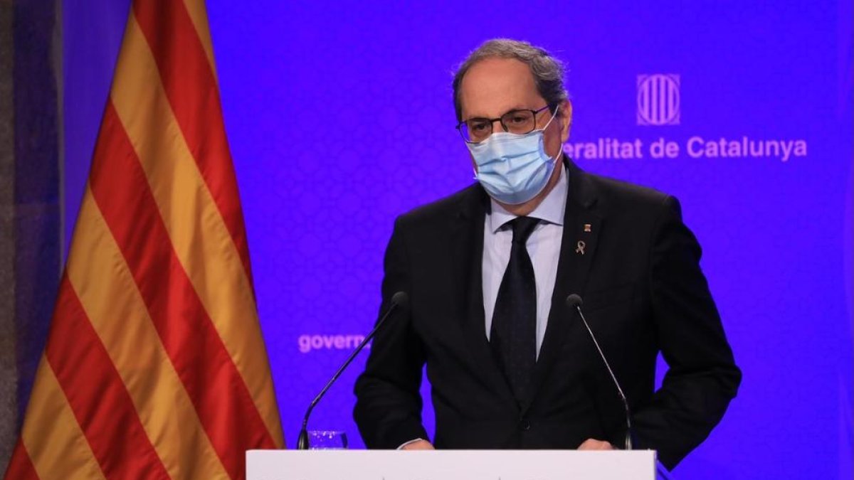 Quim Torra, en compareixença davant els mitjans