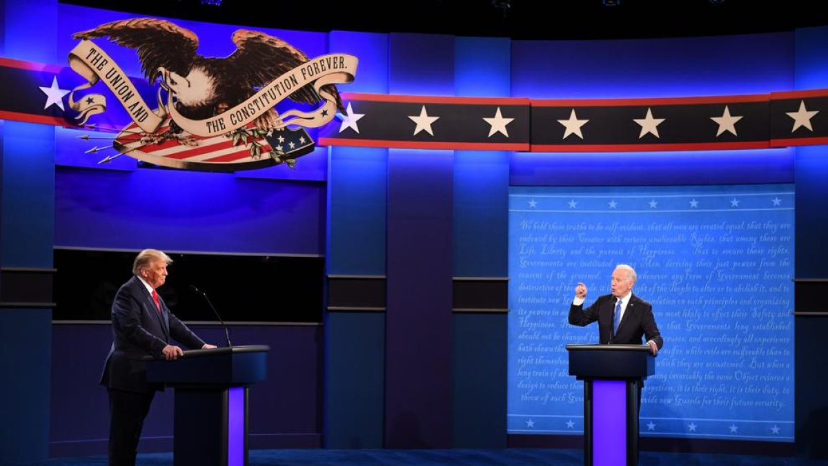 Donald Trump y Joe Biden, en un debate de campaña.