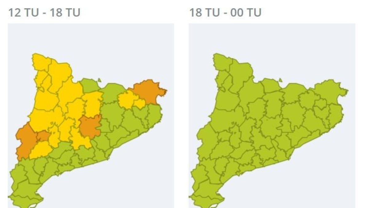 Dues comarques de Lleida, en alerta taronja per temperatures extremes