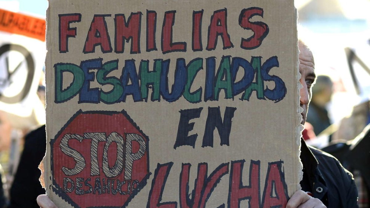 Imatge d’una protesta contra els desnonaments.