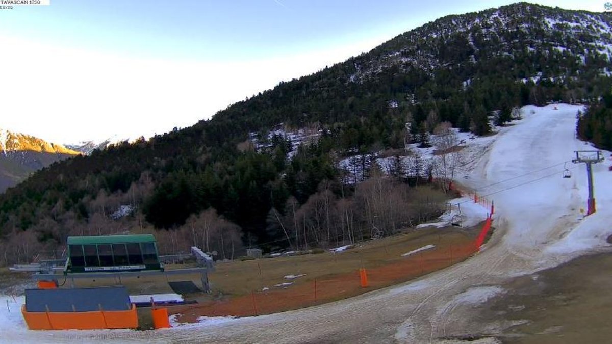 Imatge d’ahir de la webcam de l’estació d’esquí de Tavascan.