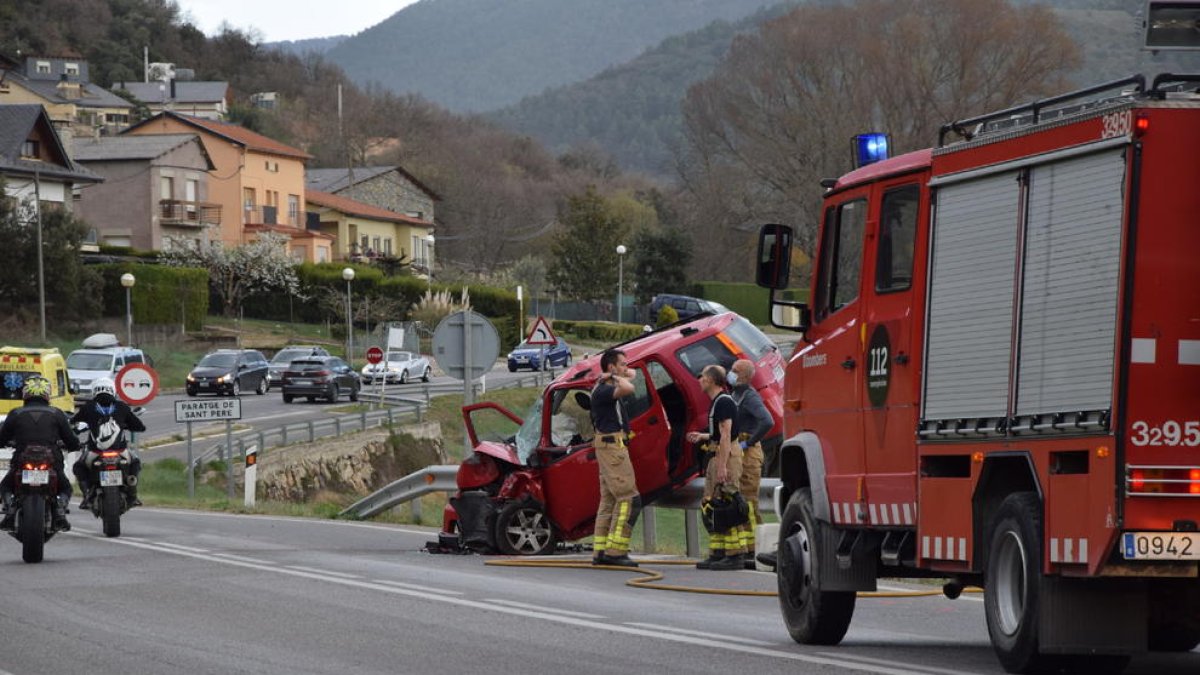 Accidente con dos heridos graves el viernes en La Seu d’Urgell. 