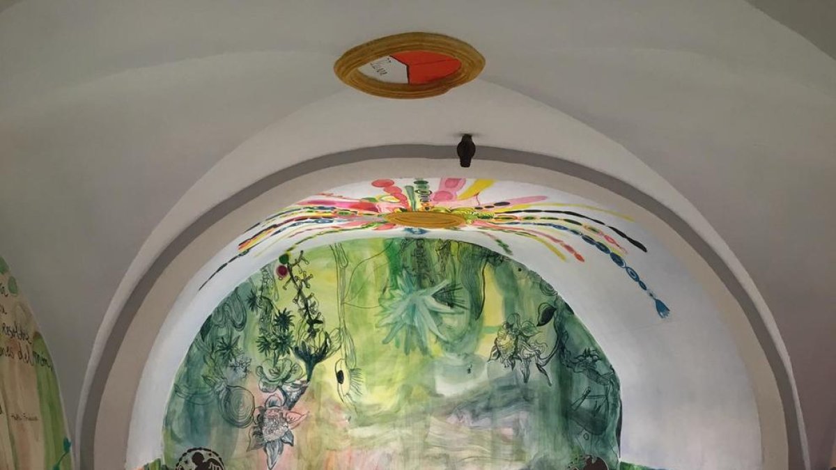 Imagen de las pinturas de la iglesia de Seurí. 