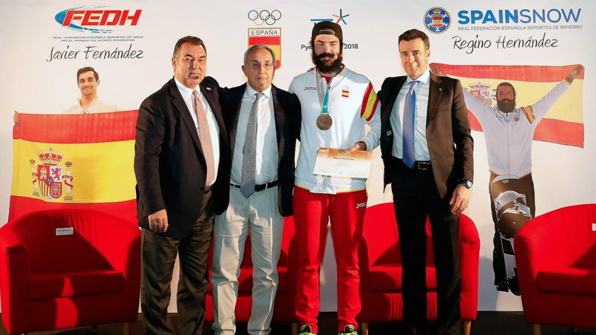 Frank González, Alejandro Blanco, Regino Hernández y el aranés May Peus.