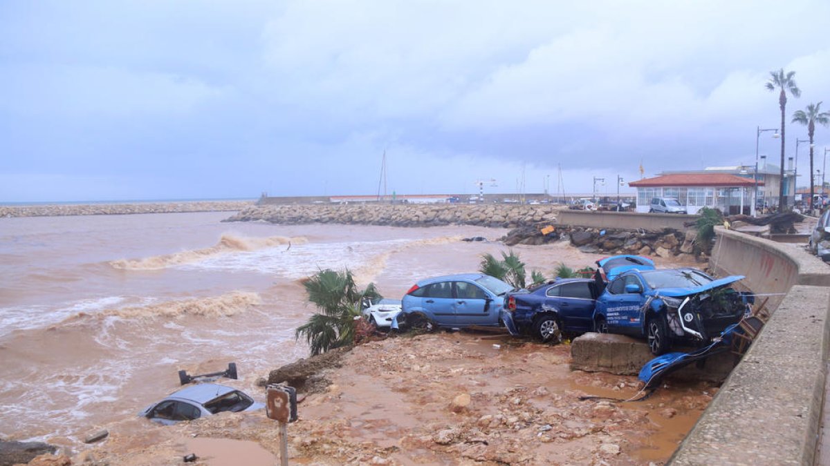 La riuada provocada pel fort temporal a Alcanar el setembre del 2021.