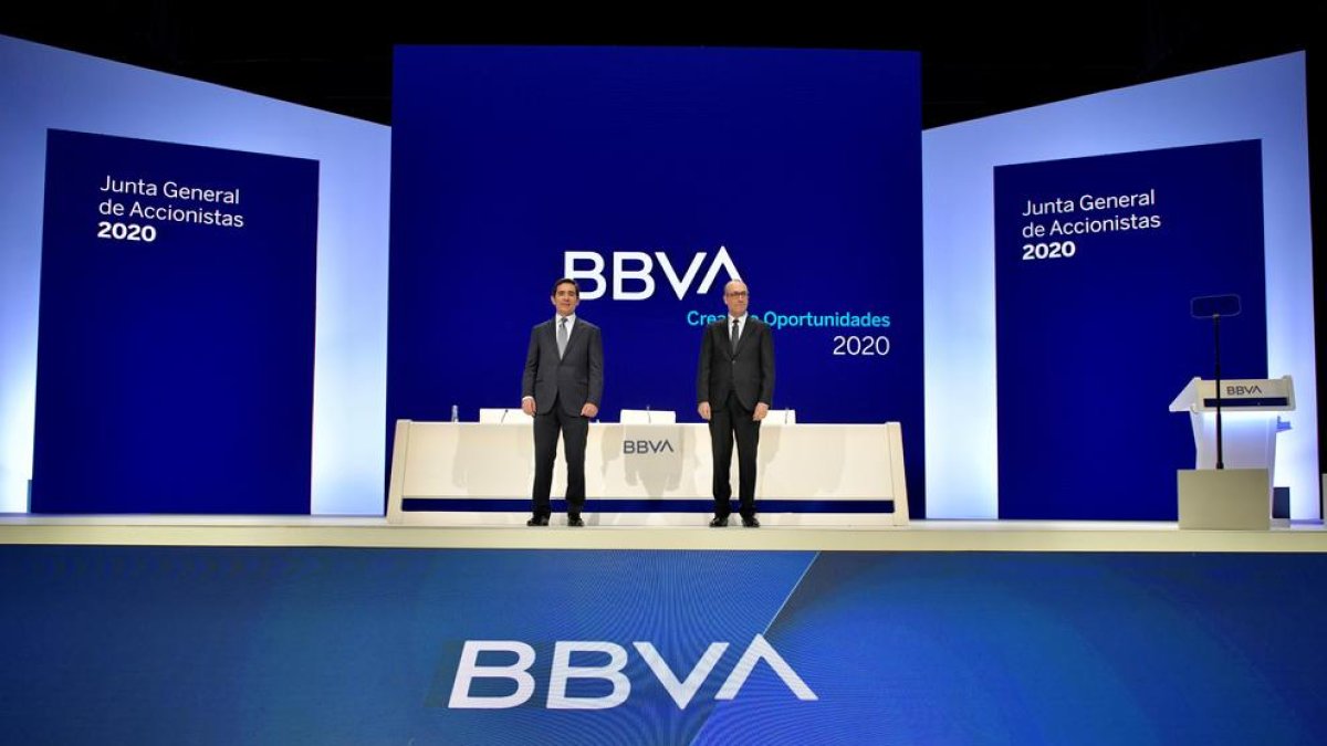 Una junta de accionistas de BBVA.