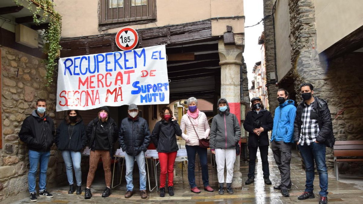 Imagen de la protesta de ayer en la calle Canonges de La Seu d’Urgell. 