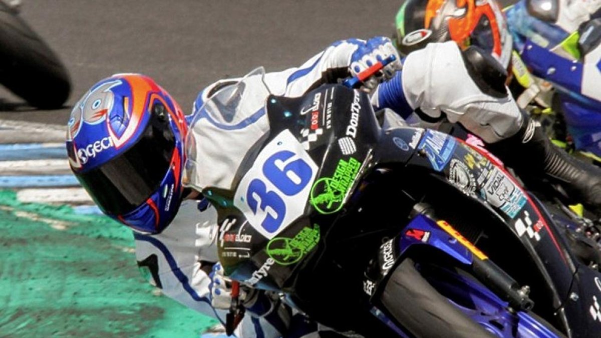 Fotografia facilitada per la Federació Andalusa de Motociclisme (FAM), del pilot de 14 anys que ha mort aquest diumenge durant la disputa d'una prova de motociclisme al circuit de Jerez-Ángel Nieto.