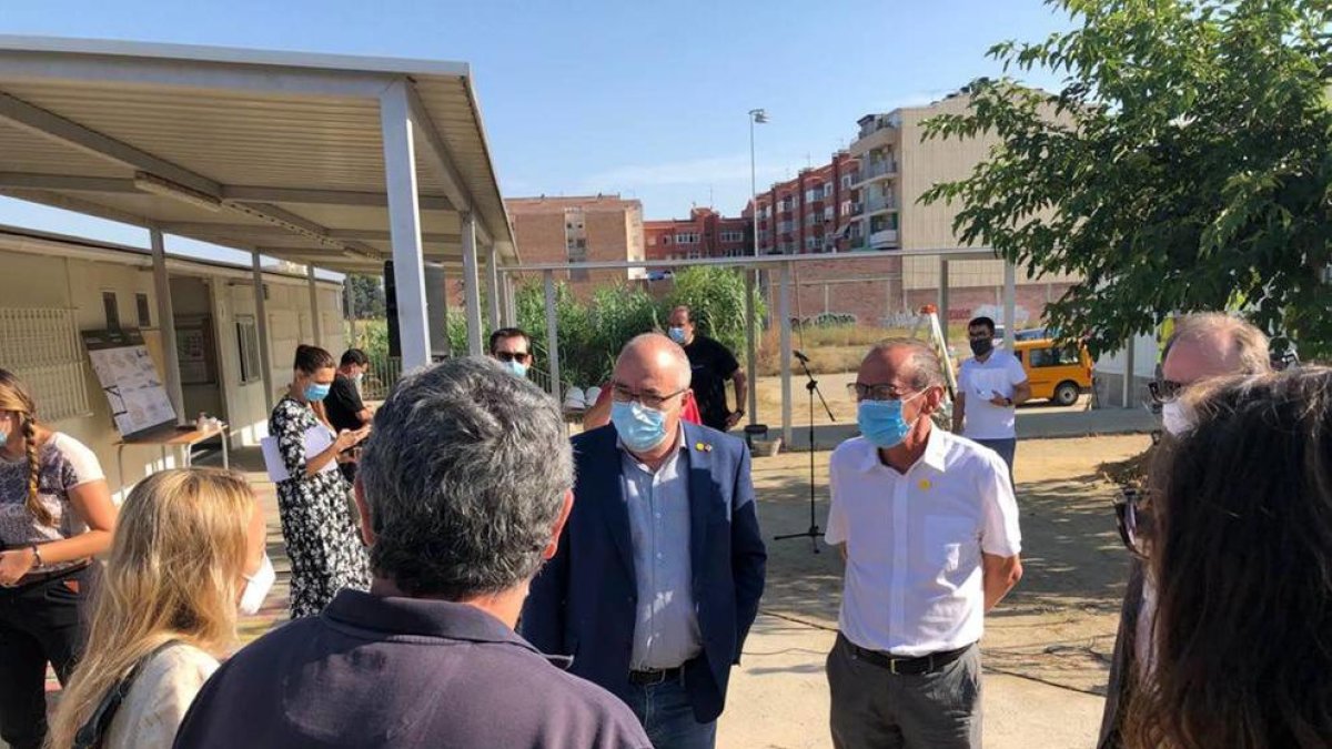 Bargalló i Pueyo col·loquen la primera pedra de l'Escola de Pinyana de Lleida