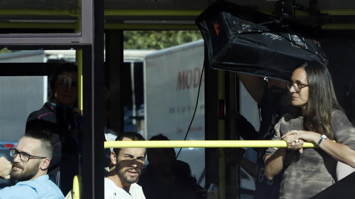 El actor gallego Mario Casas, durante el rodaje de algunas escenas de su film en Lleida en noviembre.