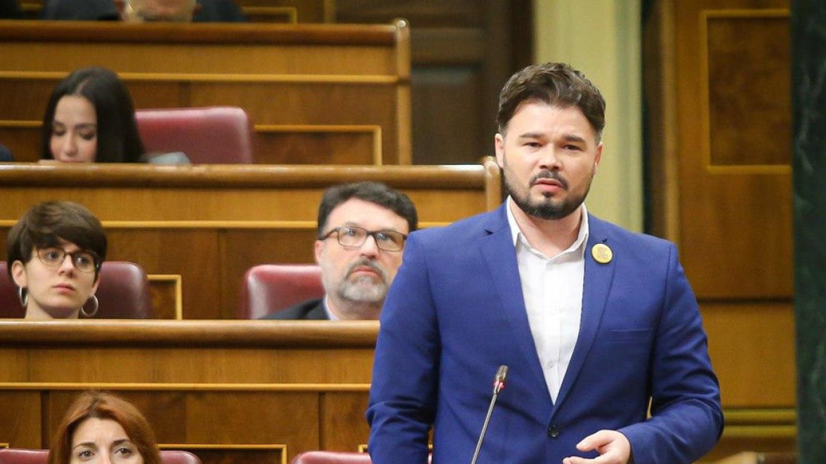 El portavoz de ERC en el Congreso, Gabriel Rufián.