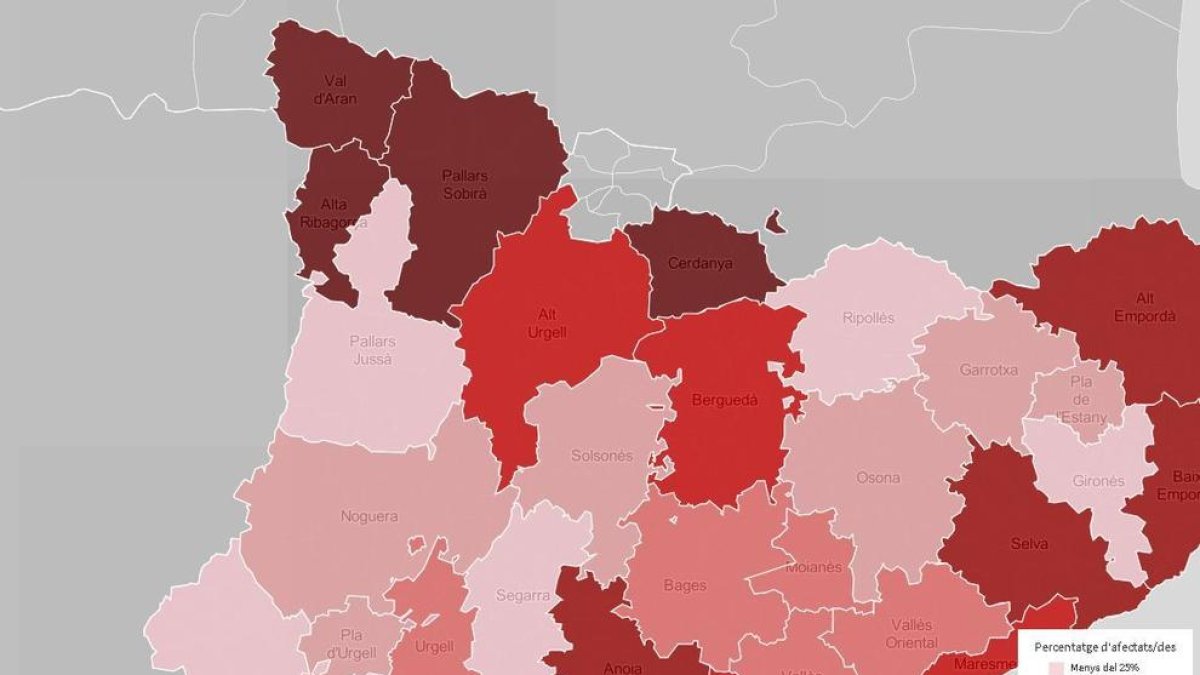 La Val d'Aran, el Sobirà i l'Alta Ribagorça, les més afectades laboralment pel coronavirus