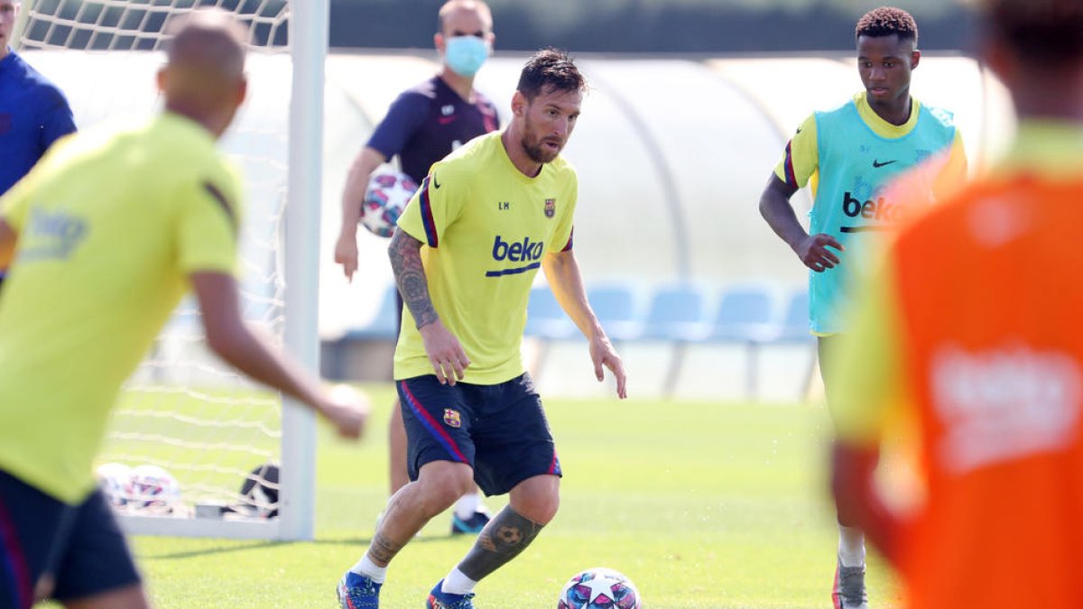 Messi, durant un entrenament d’aquesta setmana a la Ciutat Esportiva.