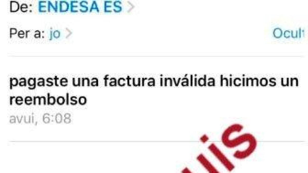 Mail falso de Endesa