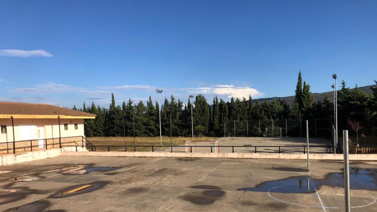 La zona esportiva on es duran a terme les obres.