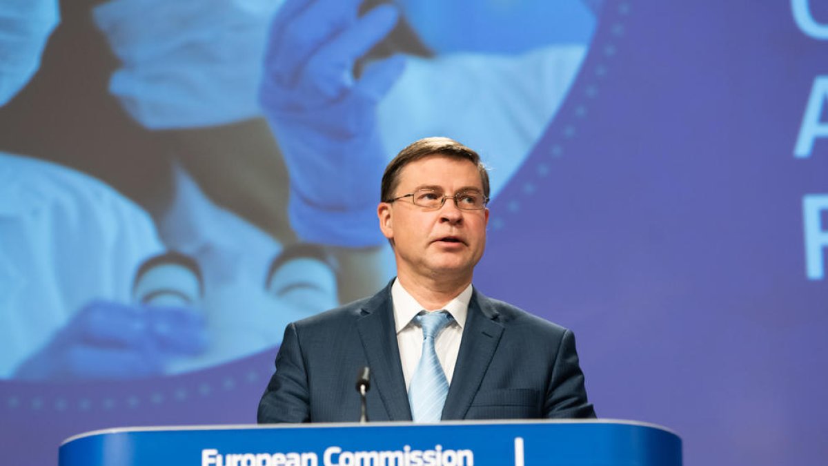 Imatge del vicepresident de la Comissió, Valdis Dombrovskis.