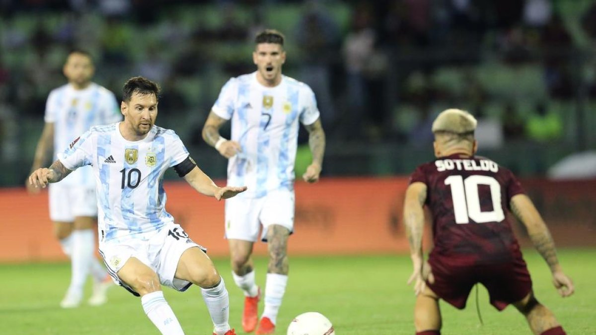 Messi, durant el partit contra Veneçuela.