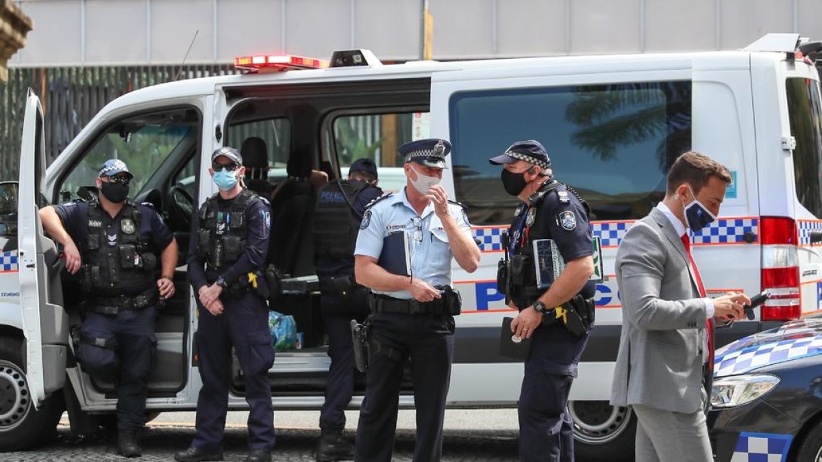 Imatge d’un dispositiu policial a Nova Zelanda.