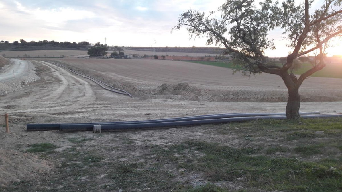 Los obras del último tramo del canal Algerri-Balaguer, en la capital de la Noguera. 