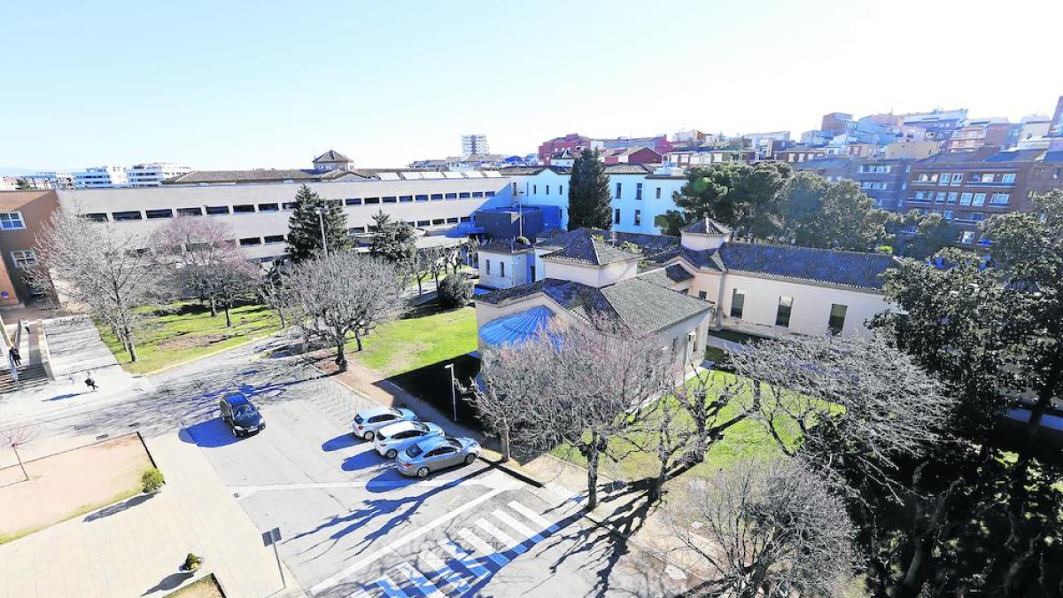Vista aérea del hospital Santa Maria de Lleida. 