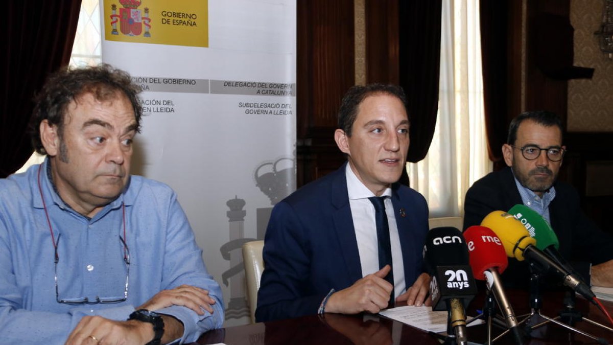 Jaume Banchs, José Crespín i Miquel Molins, ahir.