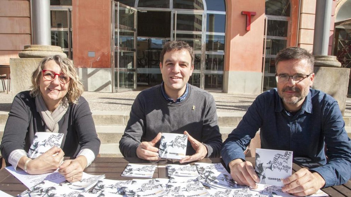 Teresa Garcia, Oriol Martí i Raül Palacios, a la presentació.