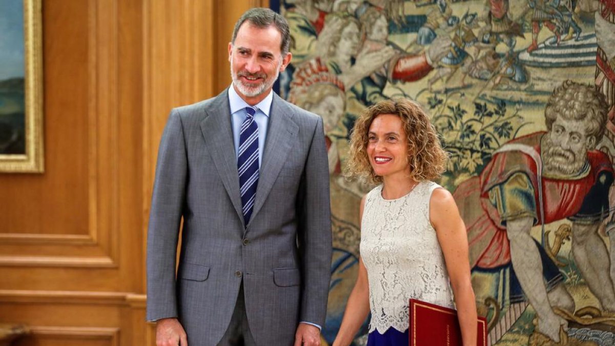 El rey recibió ayer a la presidenta del Congreso, Meritxel Batet, tras la fallida investidura de Sánchez.