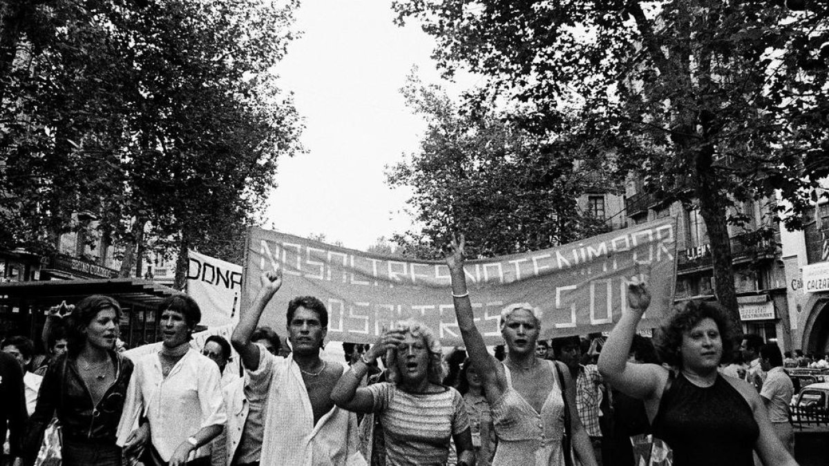 Imatge d’una manifestació LGTBI reivindicant els seus drets.