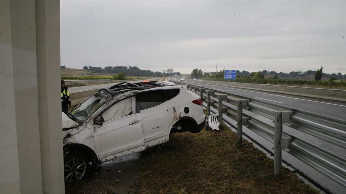 Imagen del accidente en la autovía A-22. 