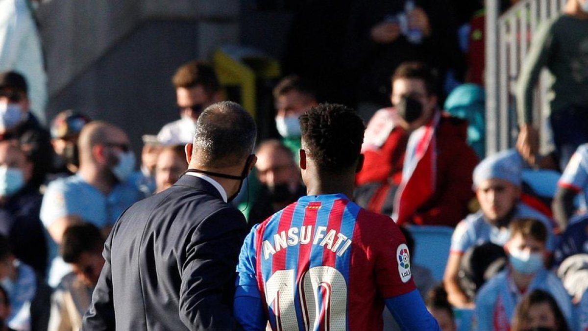 Ansu Fati se rompe contra el Celta