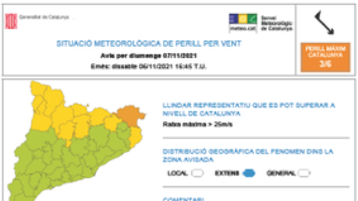 Alerta por fuertes rachas de viento en el Pirineo este domingo