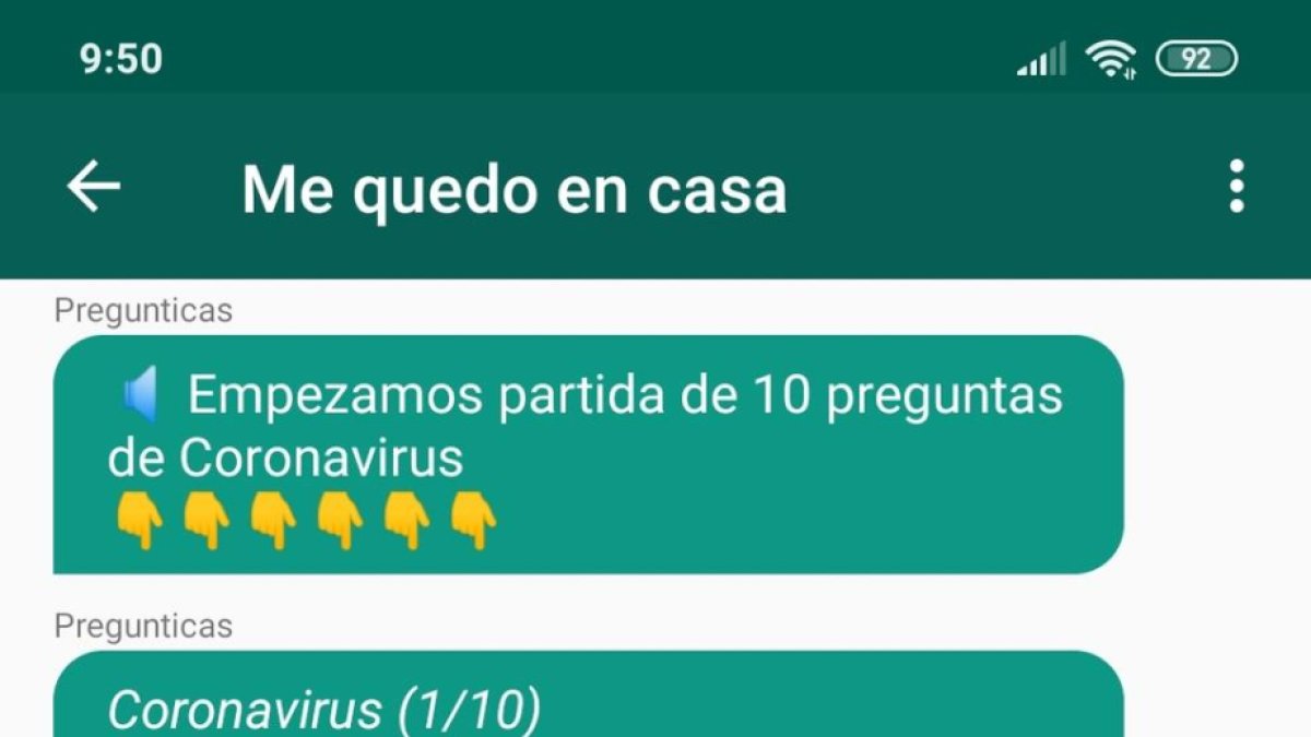 Creen un Trivial sobre el coronavirus amb preguntes a través de WhatsApp